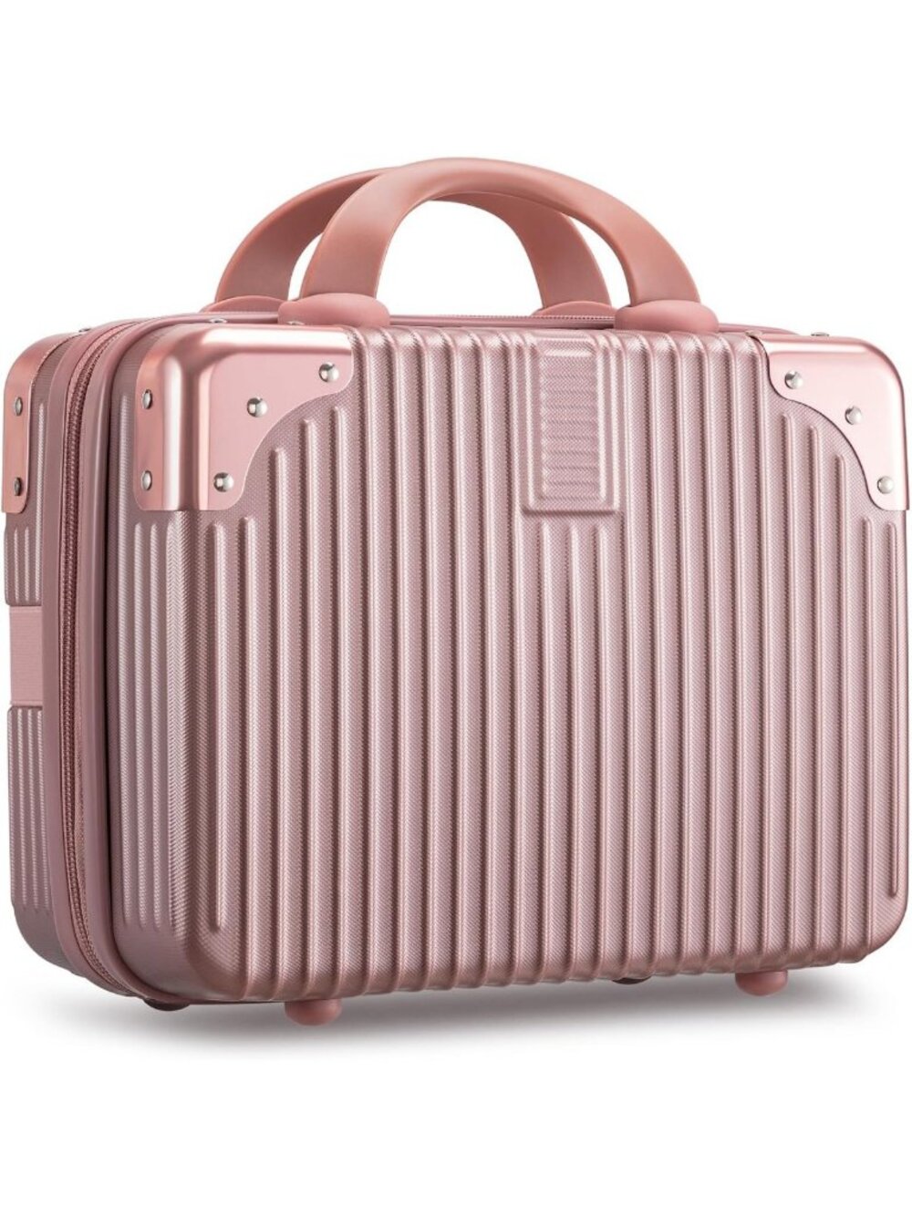 14in Portable Makeup Travel Case, Stylish Hand Luggage with Elastic Bands